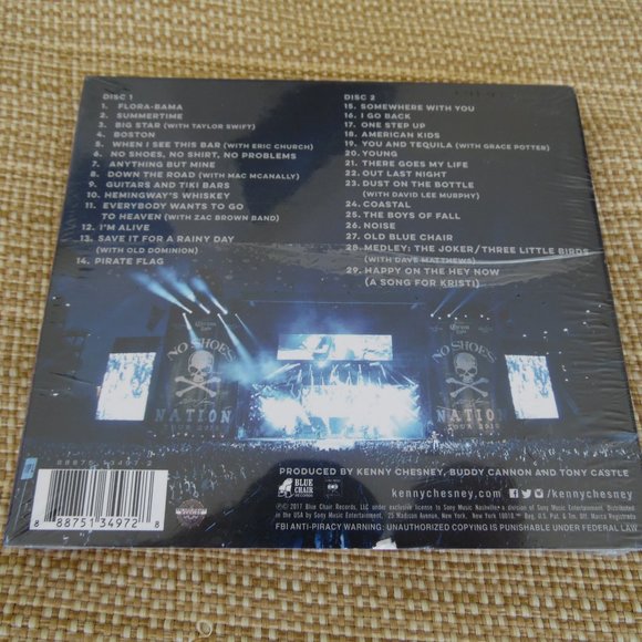 kenney chesney CD live in no shoes nation sealed new 2 disc live album - Picture 2 of 2